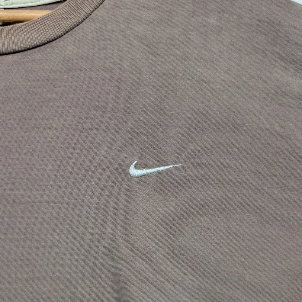 VTG Nike T-Shirt Men's XL Brown Embroidered Swoosh Streetwear Distressed Y2K